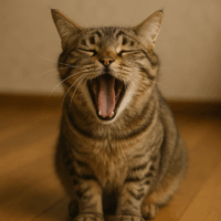 猫 あくび
